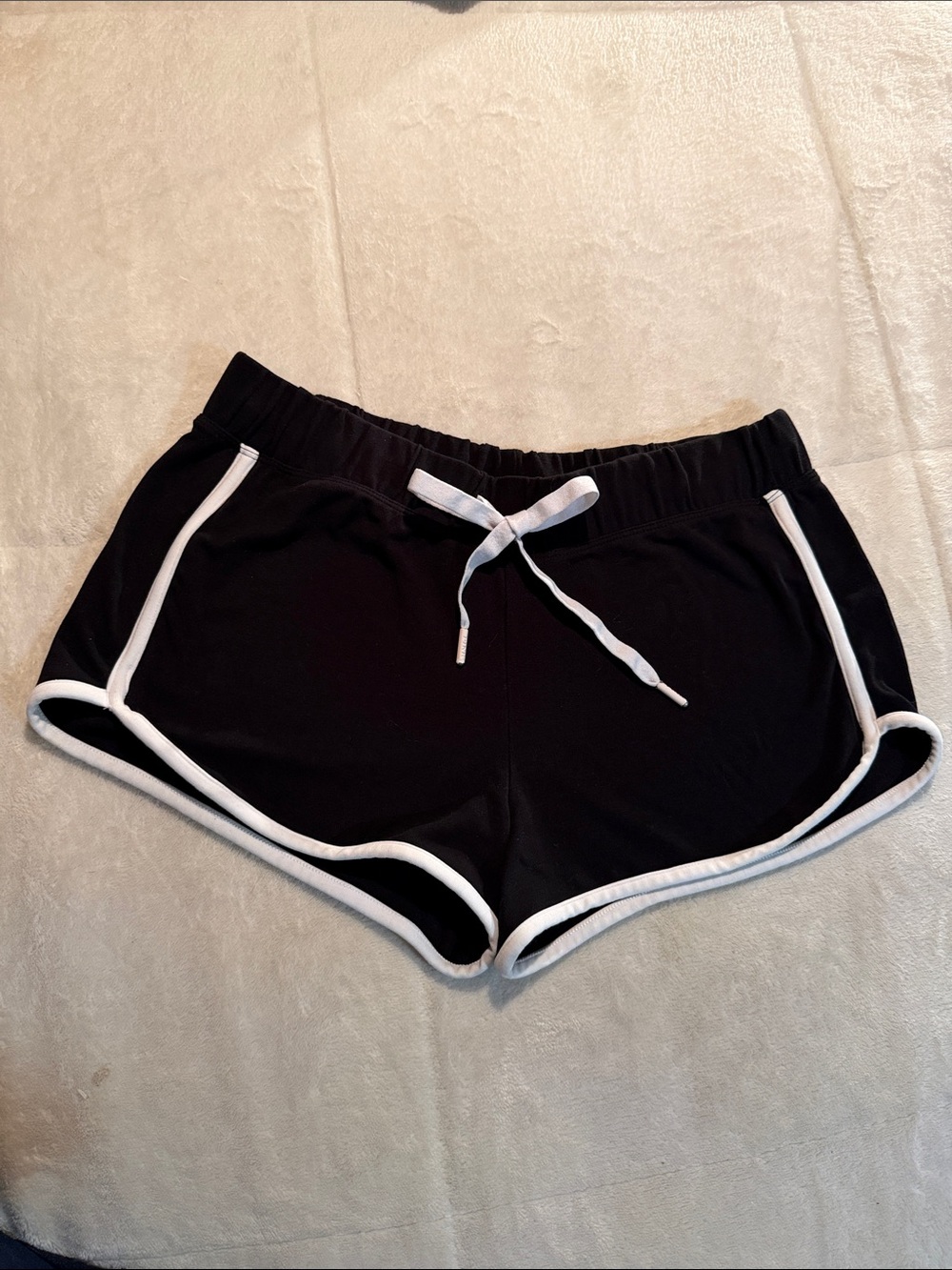 PINK Victoria's Secret Black Athletic Shorts with White Trim